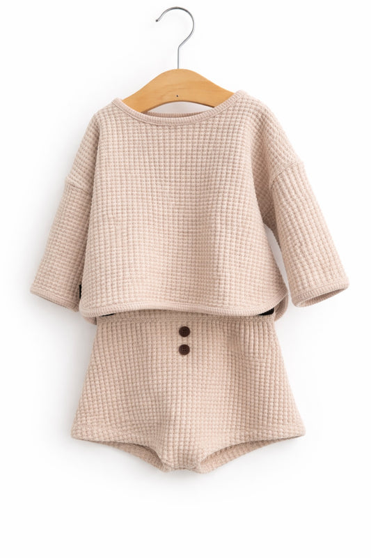 Waffle Top Bottom Set - Ivory