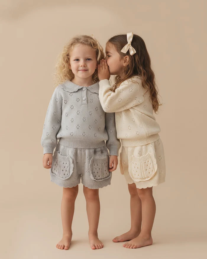 Amandine Sweater and Shorts Set - White