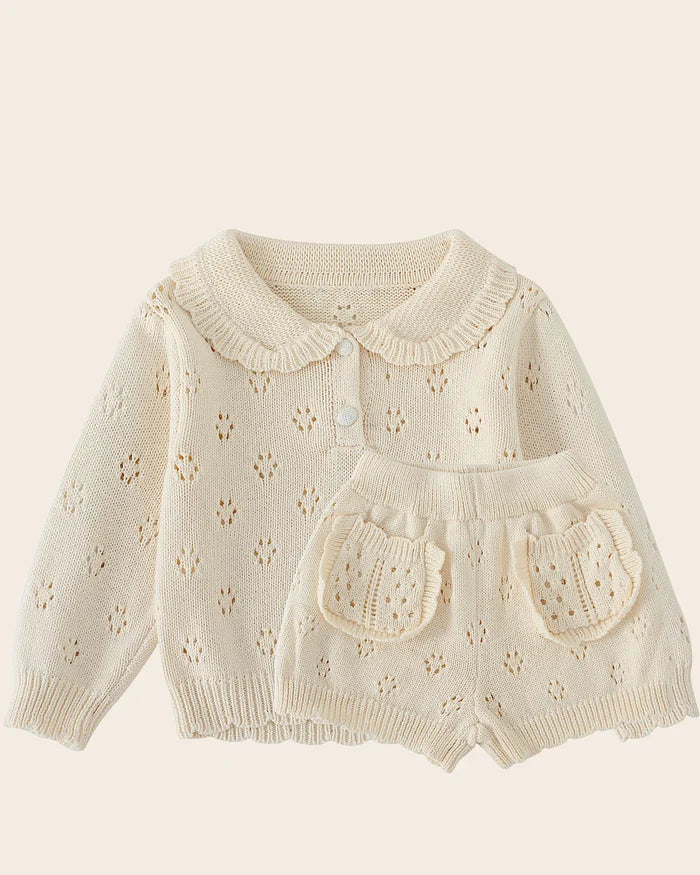 Amandine Sweater and Shorts Set - White