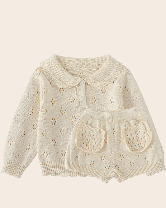 Amandine Sweater and Shorts Set - White
